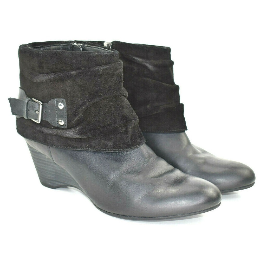 Clarks Artisan‎ Trolley Twirl Womens Black Suede Leather Ankle Booties Size 7